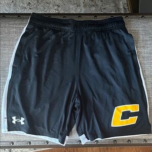 Under Armour Youth M Black Shorts with Canes Baseball Logo